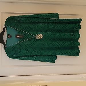 NWT JM Collection Size XL Emerald Green Velour Tunic